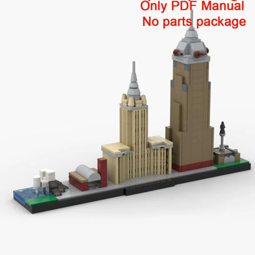 MOC Model Cleveland Skyline Building Blocks PDF manuale City Architecture Parts List (solo manuale PDF, senza parti)