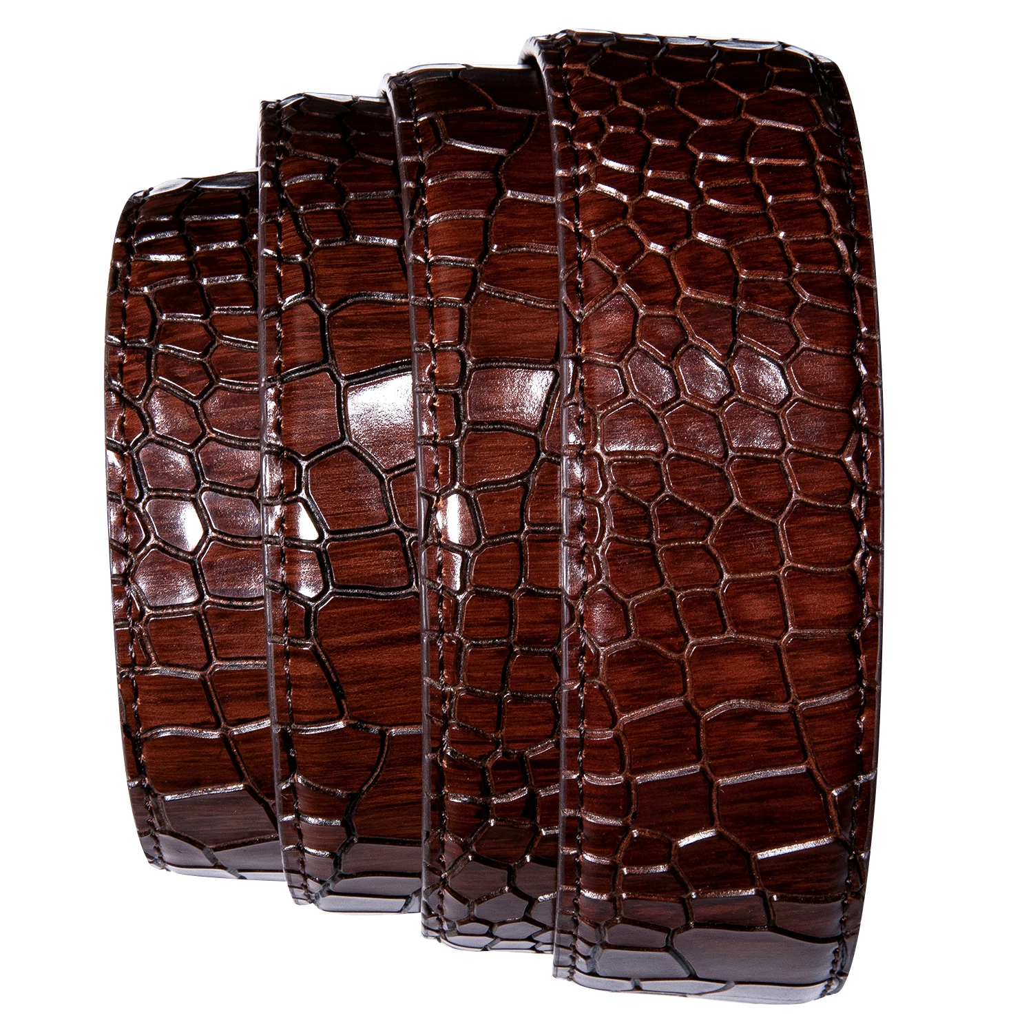 3.5cm Wide Cowskin Genuine Leather Belts for Automatic Buckle Luxury Crocodile Belt without Buckle Red Blue Green Leather Belts