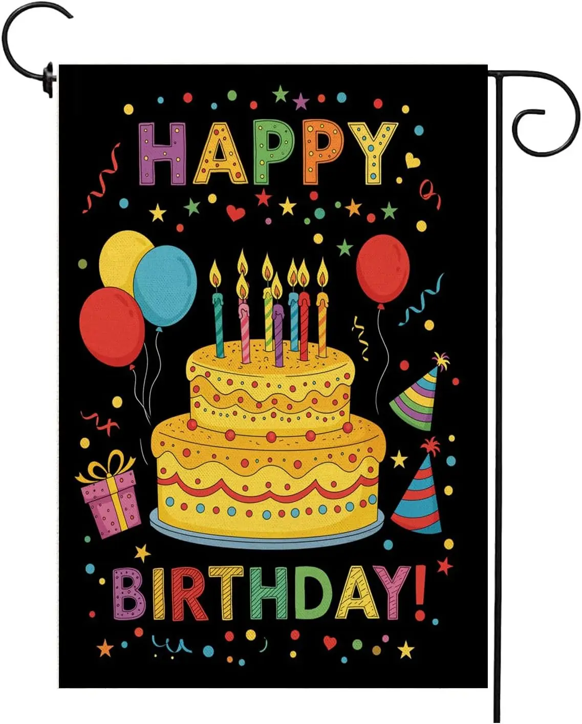 Happy Birthday Garden Flag 12x18 Inch Burlap Double Sided Outdoor For Party Holiday Yard Lawn Decoration XAA