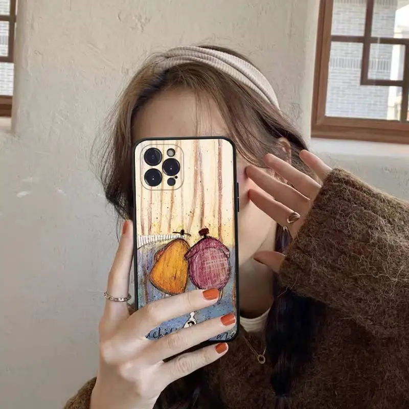 Casing Ponsel Peliharaan Anjing Cinta Lanskap Abstrak Seni Sam Toft untuk iPhone 11 12 13 Mini Pro Max 8 7 6 6S Plus X 5 SE 2020 XR XS Funda