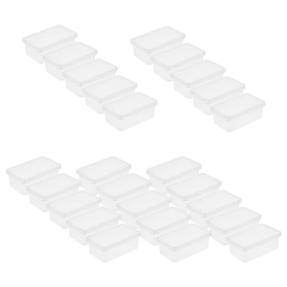

25 Pcs Mousse Cake Box Clear Carrier Holder with Lid Packaging Boxes Transport Container Storage Fruit Packing Slice Containers