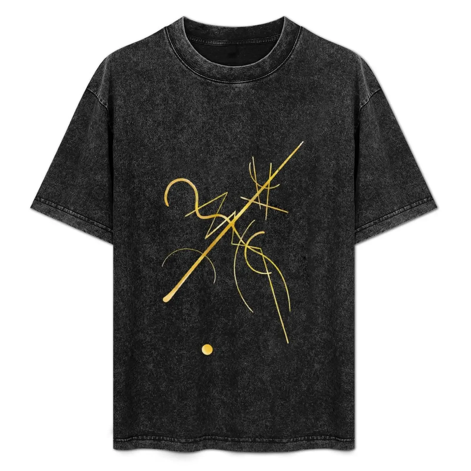 Kandinsky - Black and Gold T-Shirt Work Daily Short Sleeve Top