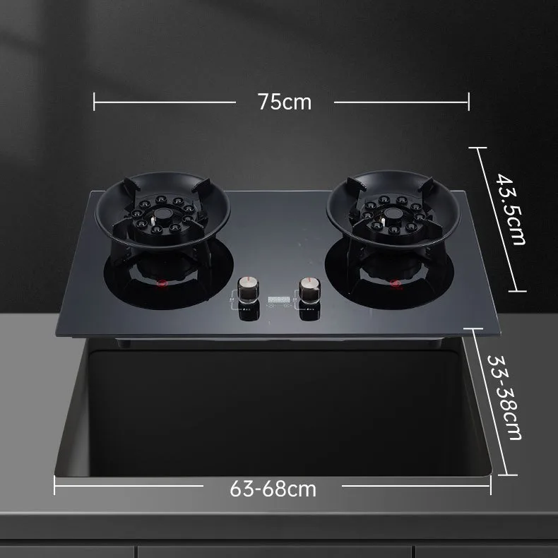 Household gas stove flip table embedded dual stove energy-saving high fire stove liquefied natural gas