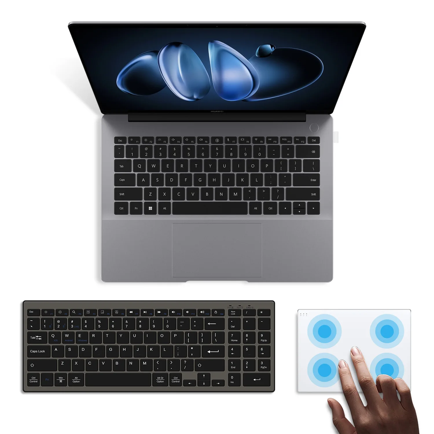Magic Trackpad Wireless Touchpad for iPad Mac Windows System 3 Bluetooth 2.4G Type C Connection Multi Functional Gesture HL211