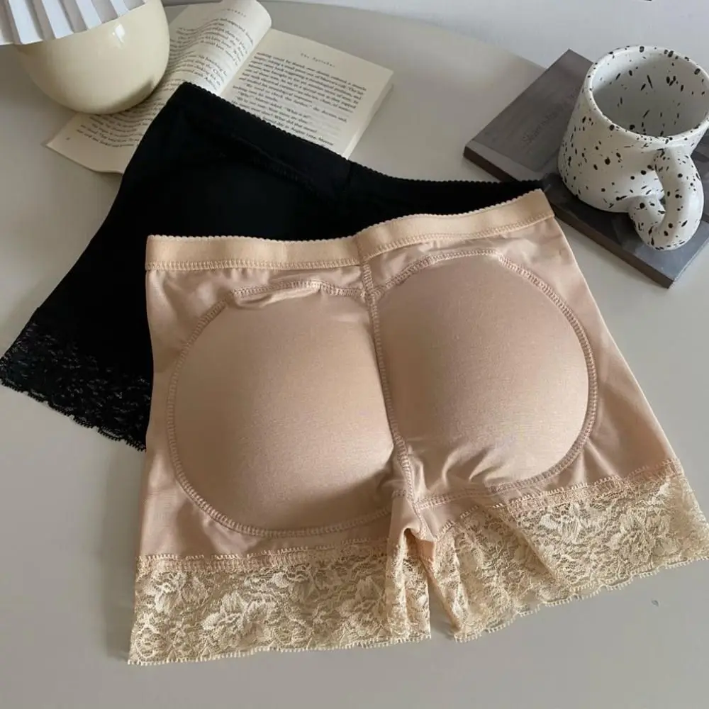 

Lace Women Shapewear Panties Seamless Hip Lift Body Shaping Underpants Mid Waist Female Shorts Panties with Hip Pads Daily