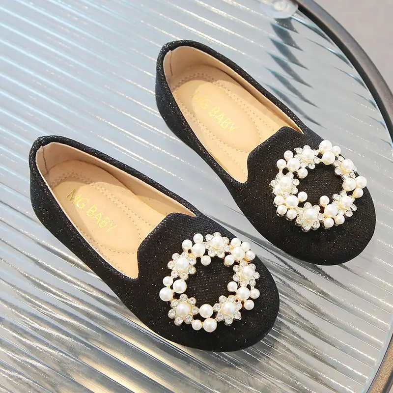 Girls Princess Style Shoes 2026 Spring Autumn New Arrivals Slip on Soft Sole Breathable Fashion Kids Casual Flats