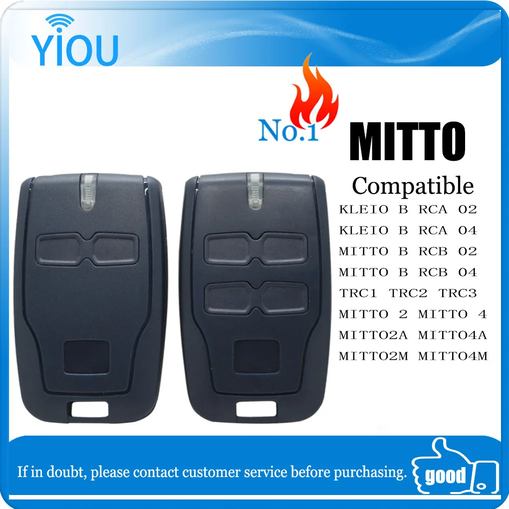 For BFT MITTO2 MITTO4 B RCB02 RCB04 KLEIO B RCA02 RCA04 TRC1 TRC2 TRC3 433.92MHz Rolling Code Garage Door Remote Control 5*10PCS