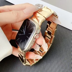 Luxury Irregular Shape Metal Band For Apple Watch Ultra 2 49mm 41mm 45mm Link Strap Bracelet For iWatch Series 9 8 7 6 5 SE 44mm