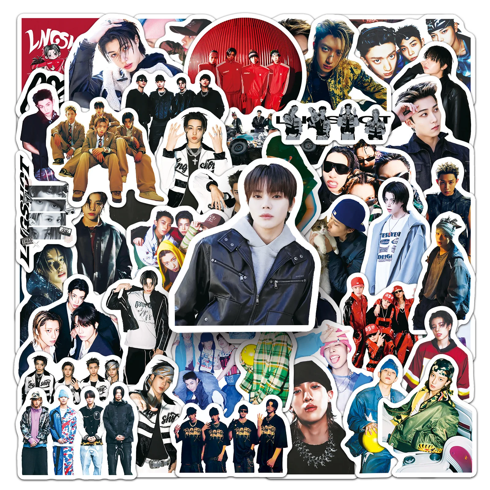 10/50PCS Lngshot Korean Boy Band Stickers ‌Rock Singer Graffiti Decoration DIY Notebook Mobile Guitar Refrigerator Toys Decals