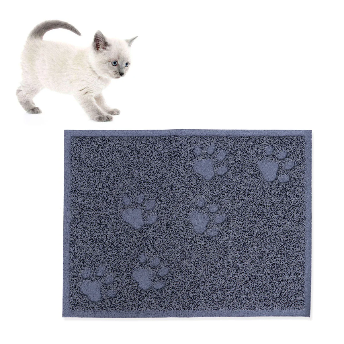 30 x 40cm Pet Puppy Dog Cat Litter Mat Claws Pet Small Footprint Foot Sleeping Pad Placemat Cleaning Carpet (Gray)