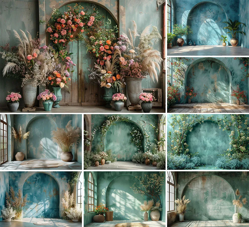 

Фон для фотосъемки Mehofond Зеленая Комната Бохо Цветочная Арка Взрослый День рождения Свадьба беременность портрет Фотостудия