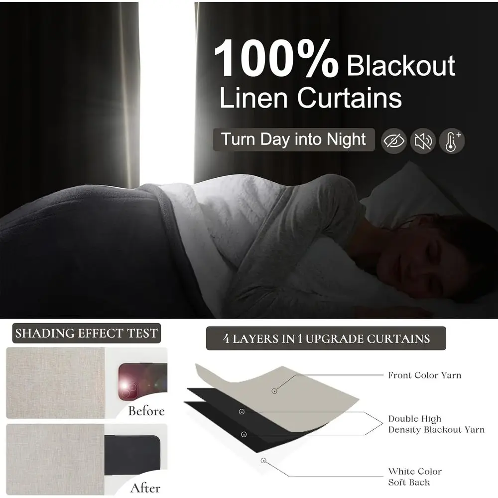 63 ستائر تعتيم طويلة ذات لوحتين، ستائر معزولة حراريًا لـ 62 نافذة، كتان تصفية الضوء (40 × 63 × 2)