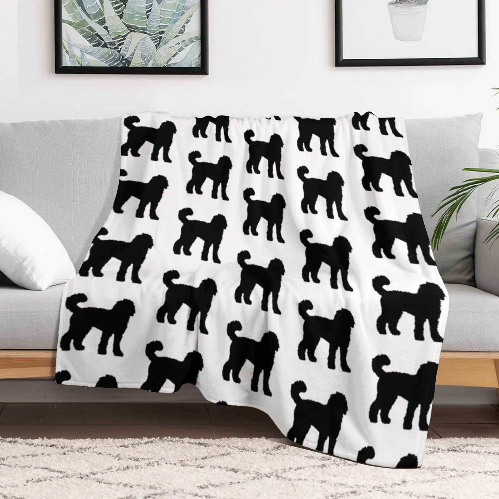 Black Goldendoodle Dog Throw Blanket Retros Decorative Sofas Blankets