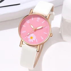 1Pcs Minimalist Style Flower Element Dial Watch For Couples Casual Fashion Quartz Watch Is The Perfect Gift For Her