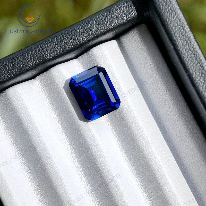 

Lab Grown Emerald Cut Sapphire Diamond Selectable AGL Certificate Royal Blue VVS1 Synthetic Stone Charm for Woman Jewelry Making