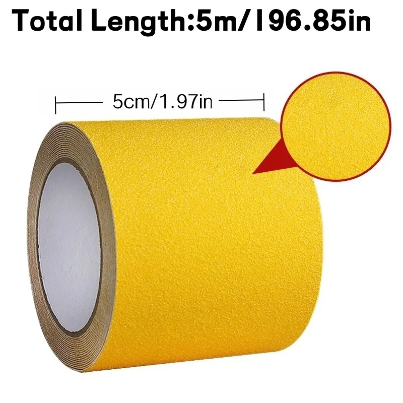 1roll 5cmx5m Black Anti Slip Traction Tape Outdoor PVC Non Slip Tape Use on Walkways Stairs Ramps and Decks
