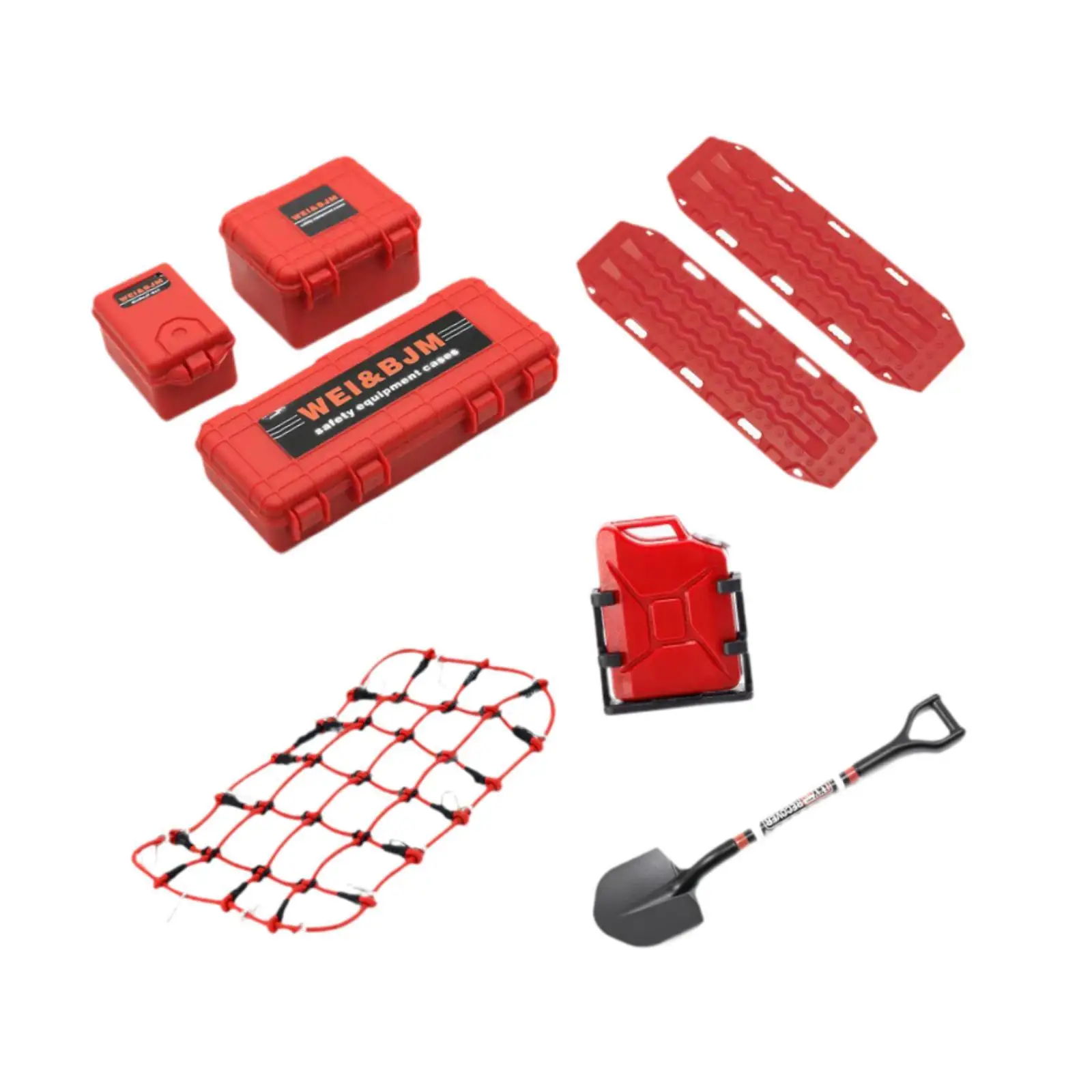 1/10 RC Crawler Roof Rack Luggage Carrier with Fuel Can Shovel Net for SCX10 900