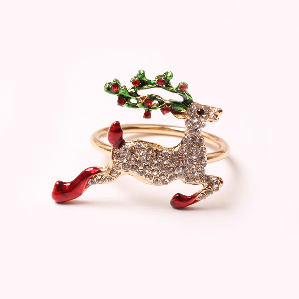 

8pcs Christmas Rings Premium Metal Napkin Buckles For Xmas Party Table Decorations Dinner Napkin Holders Serviette Clips