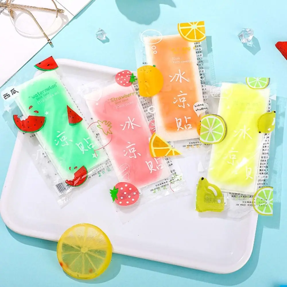 Creative Mint Fruit Gel Summer Cool Paste Printed Cartoon Cooling Stickers Hydrogel Cute Ice Paste Heatstroke