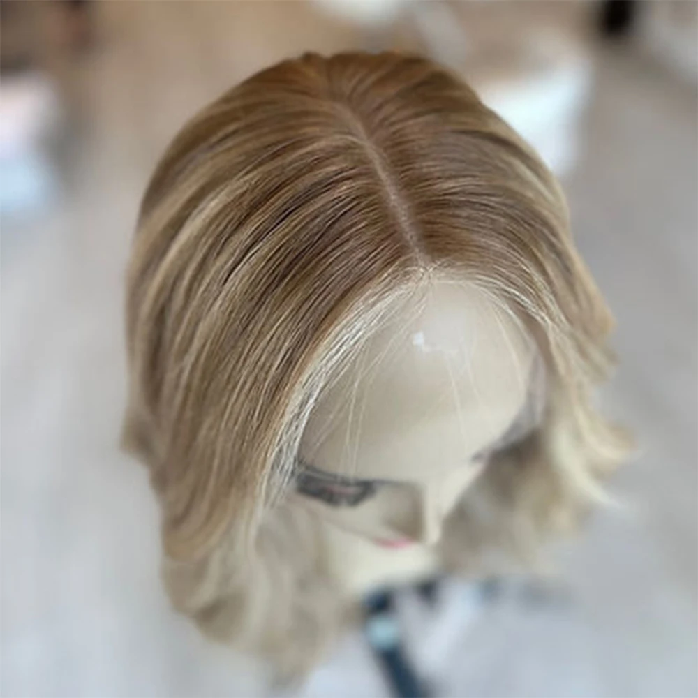 13x4 Выделенные парики спереди, объемные волны, синтетические волосы, светлый парик, термостойкие бесклеевые парики, реалистичный вид, смешанные человеческие волосы