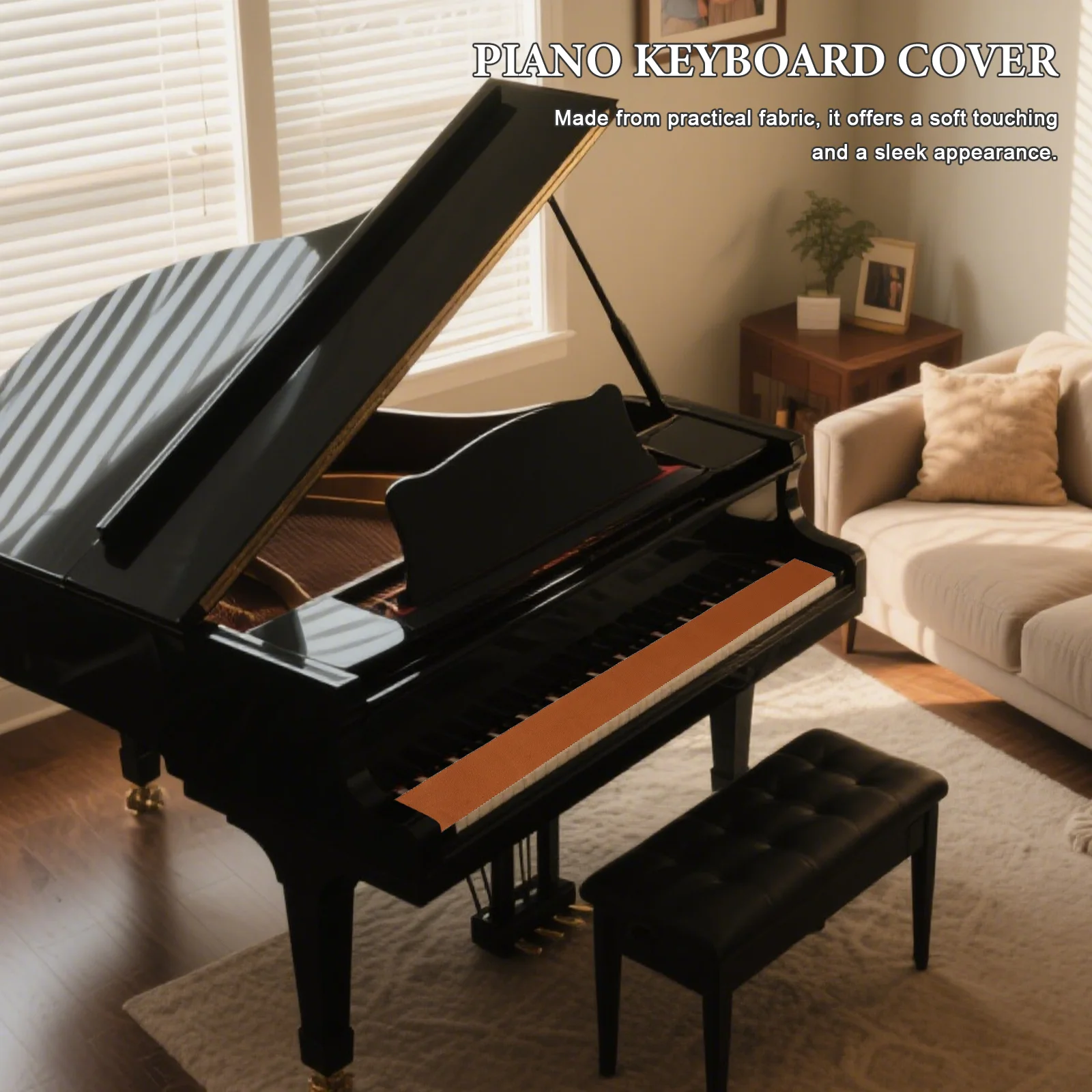 

2Pcs Piano Keyboard Dust Cover Soft Fabric Protective Cover for 88 Keys Digital Electronic Keyboard Anti-Dust Liquid Protection