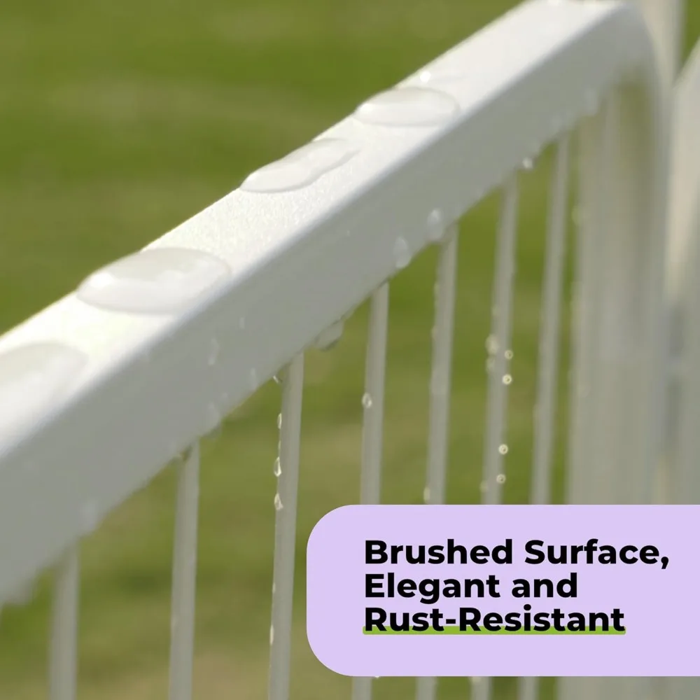 روضة أطفال داخلية كبيرة للكلاب، سياج للحيوانات الأليفة مقاس 45 بوصة و12 لوحة، سهل الإعداد، مضاد للصدأ، أبيض للعلبة الآمنة #6