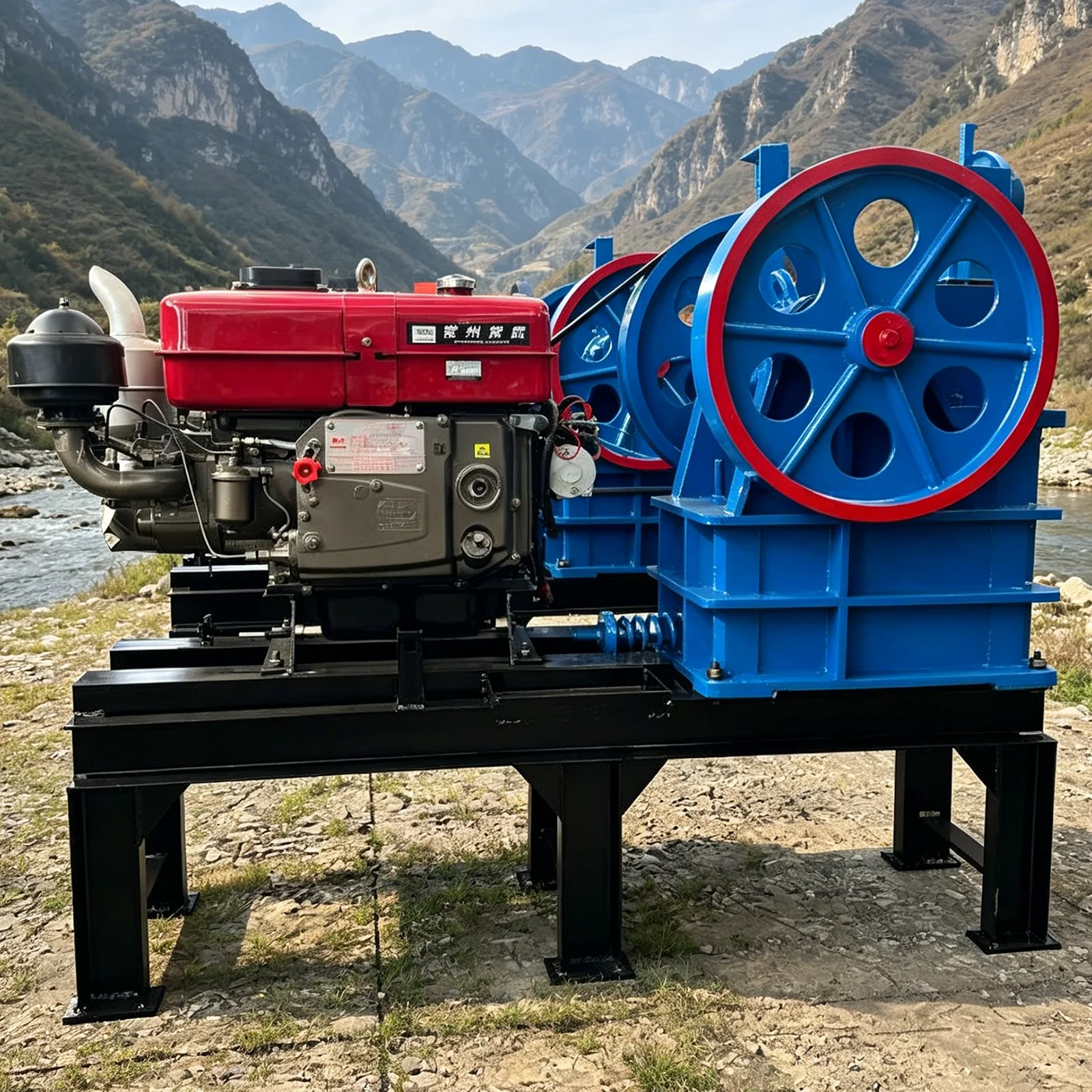 Salable Portable  Small diesel Jaw Crusher for Concrete Crushing River Pebble Jaw Crusher Granite Gravel Crusher