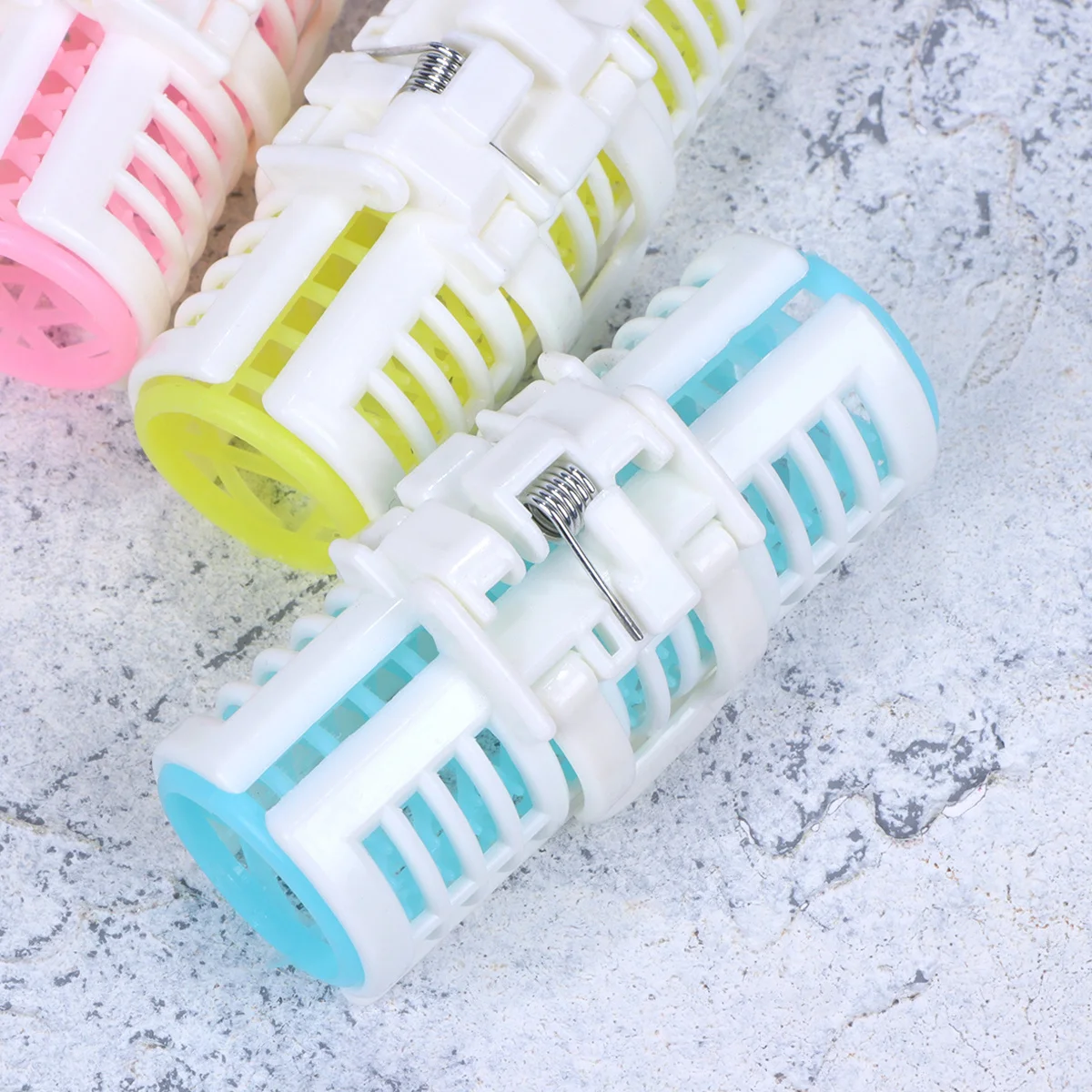 

6pcs Hair Curlers Plastic Transparent Rollers For Women Self-Holding Creative Hairstyle Tools No Damage Wet Dry Use Home Salon