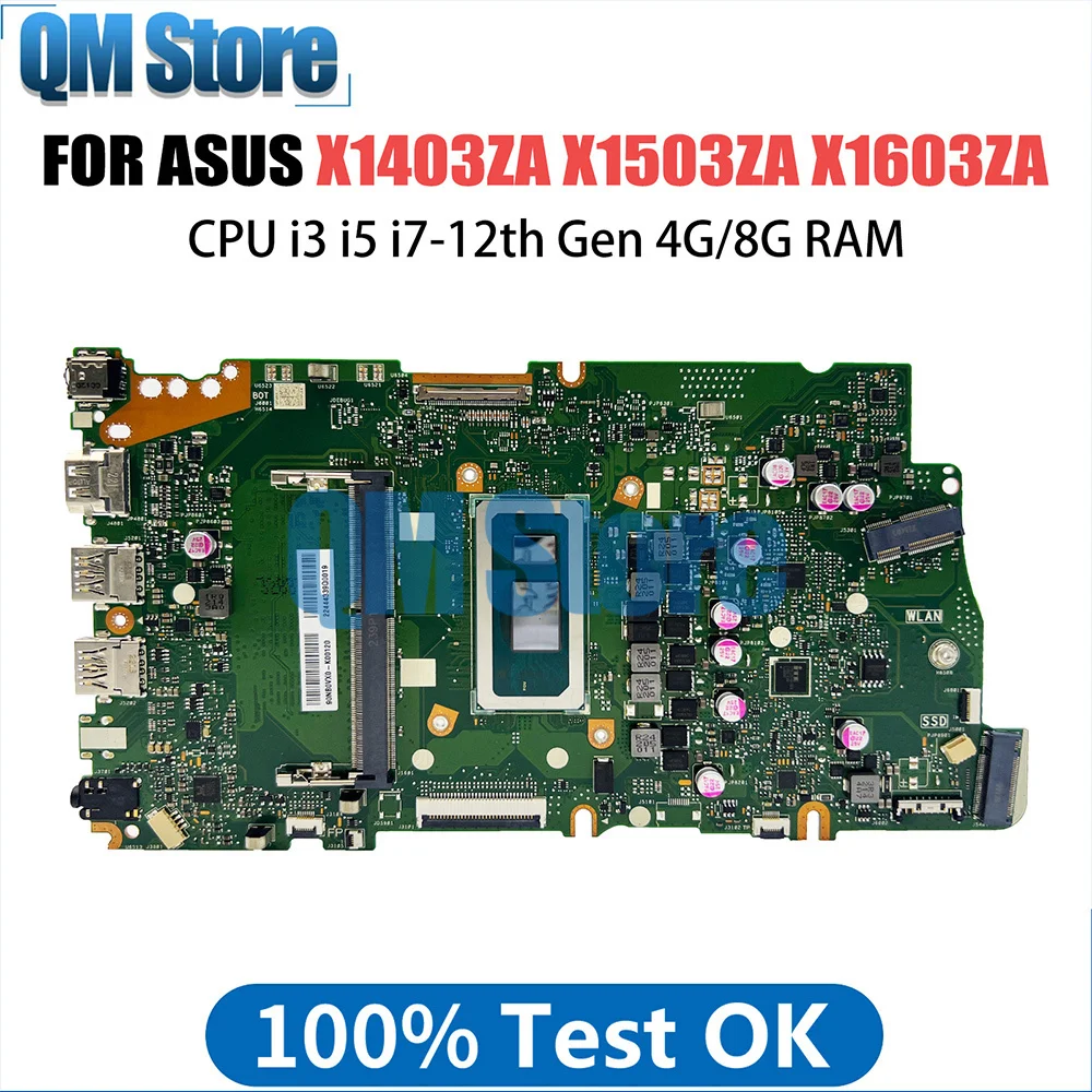 Notebook Mainboard For ASUS X1503ZA X1403ZA X1502ZA X1603ZA X1402ZA X1602ZA Laptop Motherboard with i3 i5 i7 12th CPU 4G 8G RAM