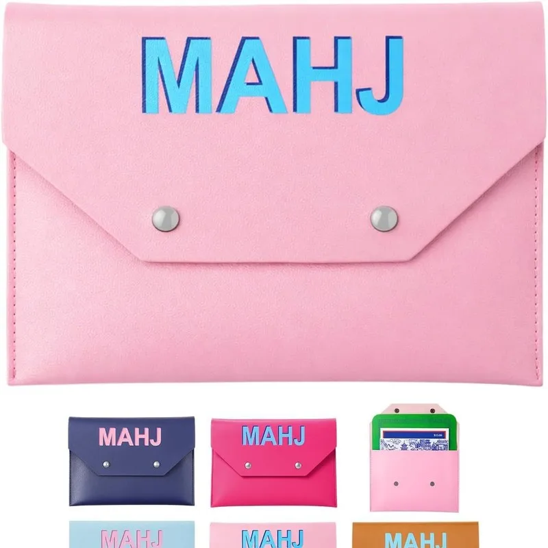 Mahjong Points Card, Shuffling Card, Card Holder, Mahjong Accessory Protective Case Printed Storage Bag