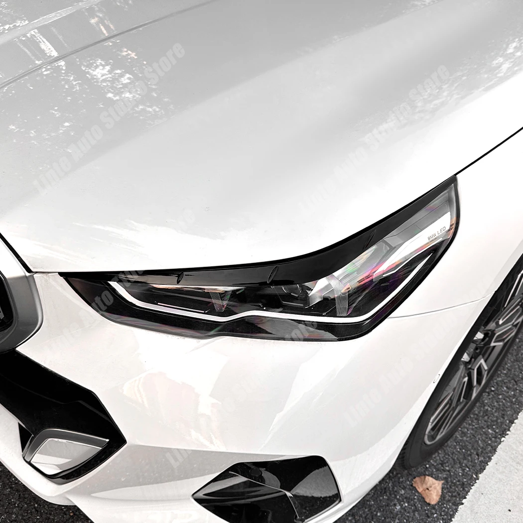 

Front Headlight Eyebrows Eyelids For BMW 5 Series G60 G61 i5 2023-2026 Head Lamp Spoiler Splitter 3D Sticker Cover ABS Body Kits