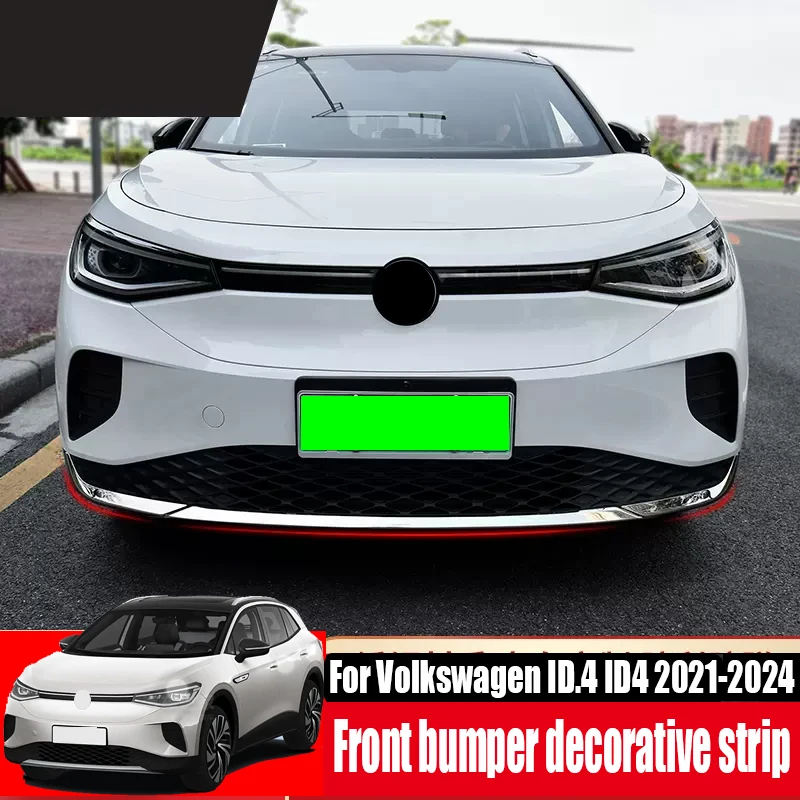 

Stainless steel front bumper decorative strip bright silver for Volkswagen VW ID.4 ID4 2021 2022 2023 2024