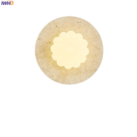 IWHD Yellow Travertine LED Wall Lamps For Living Room Home Decor Nordic Modern Interior Makeup Mirror Light Fixture Lamparas