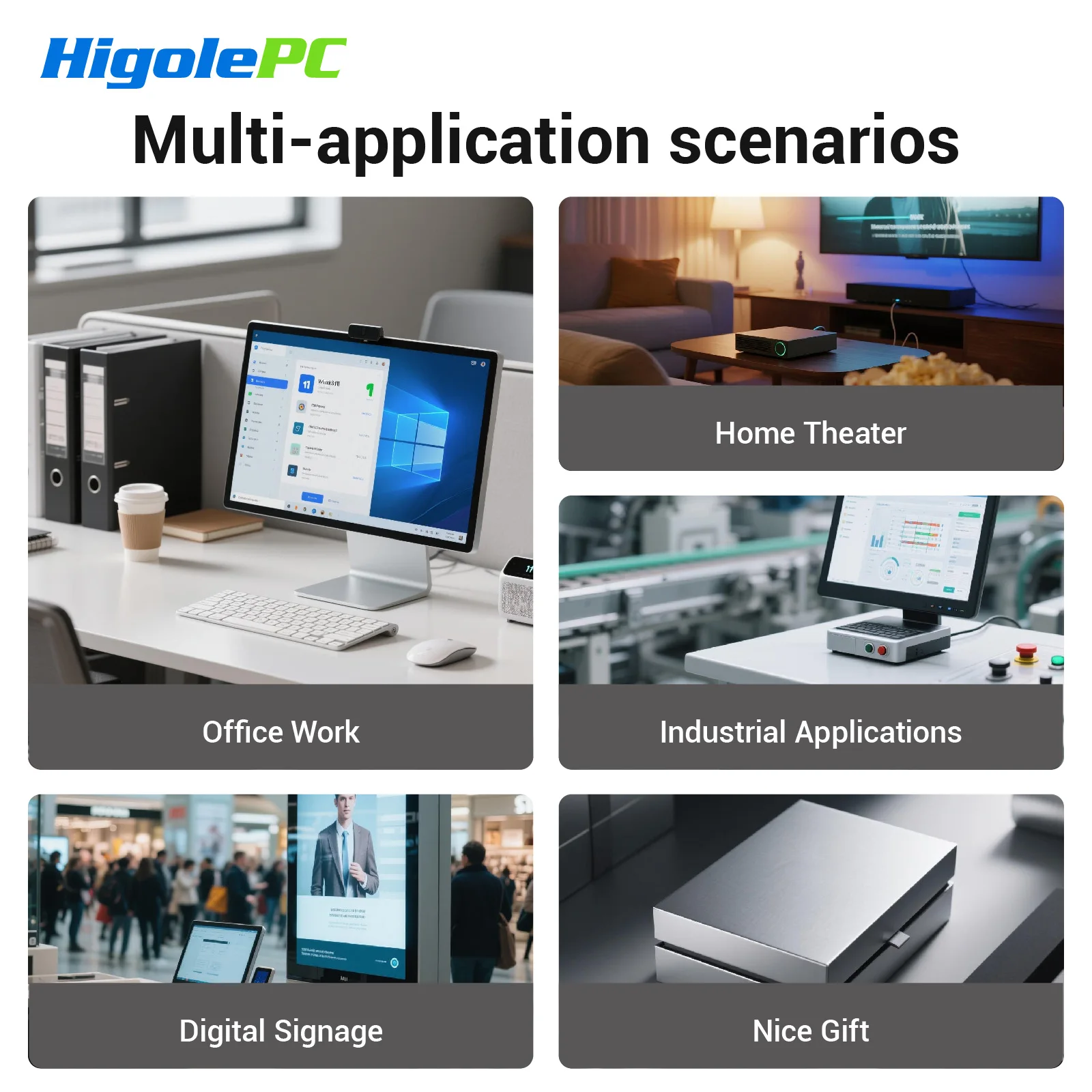 Higole Gole 1 Pro 5.5'' Mini PC senza ventola Intel J4105 Windows 11 WiFi5 8G 128G 2500mAh con schermo Laptop PC desktop Mini computer