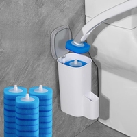 Disposable Toilet Brush With Cleaning Liquid Wall-Mounted Cleaning Tool For Bathroom Replacement Brush Head Wc Accessories