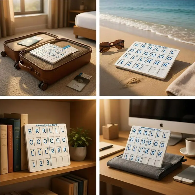 Superior-Solo Practice Mahjong Board With 24 Slots- 3D Printed Mahjong Accessories Board For Solo Play, Travel Mahjong Boards