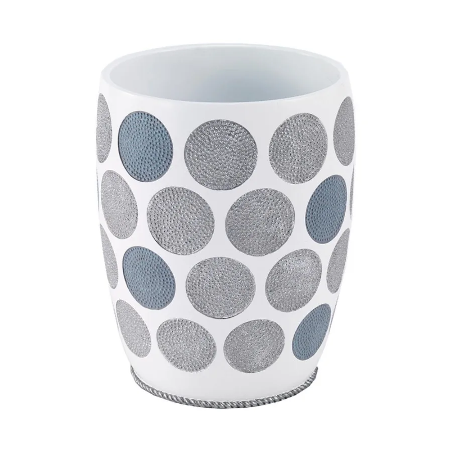 

Dotted Circles Wastebasket for Office and Home Use, Modern Gray Design with Smooth Edges and Scratch-Resistant Surface