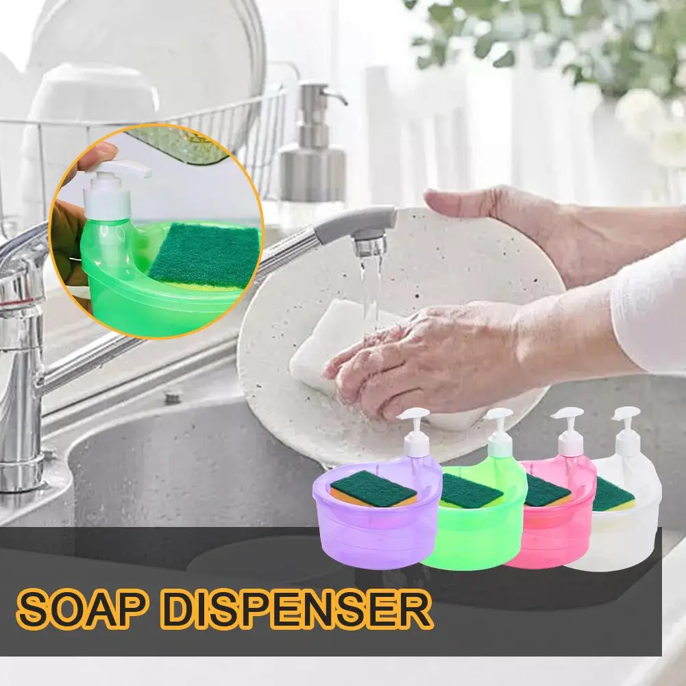 Soap Dispenser Kitchen Dishwashing Liquid Dispenser Kitchen Dish Soap Dispenser With Sponge Liquid Soap Container Dishwasher