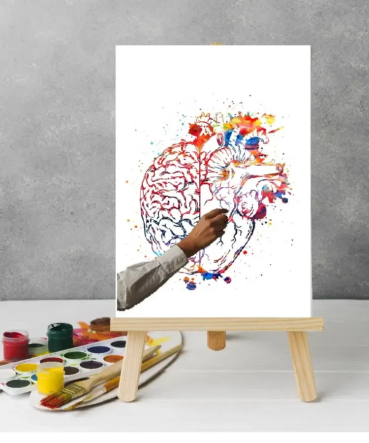 Watercolor Human Anatomy Wall Art Poster Heart Brain Balance Prints Canvas Painting Medical Pictures Doctor Clinic Home Decor