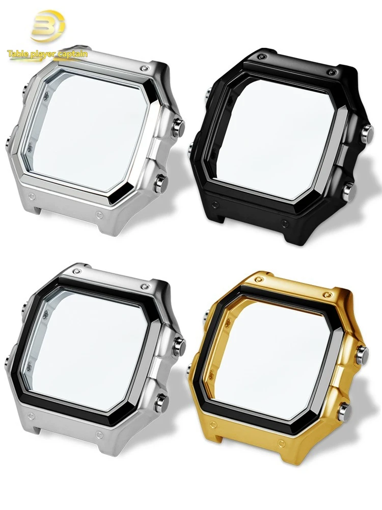 カシオ小さな正方形 AE1200/ae1300 修正された金属 304 ステンレス鋼ケースシェルステンレス鋼修正された時計ストラップ 18 ミリメートル