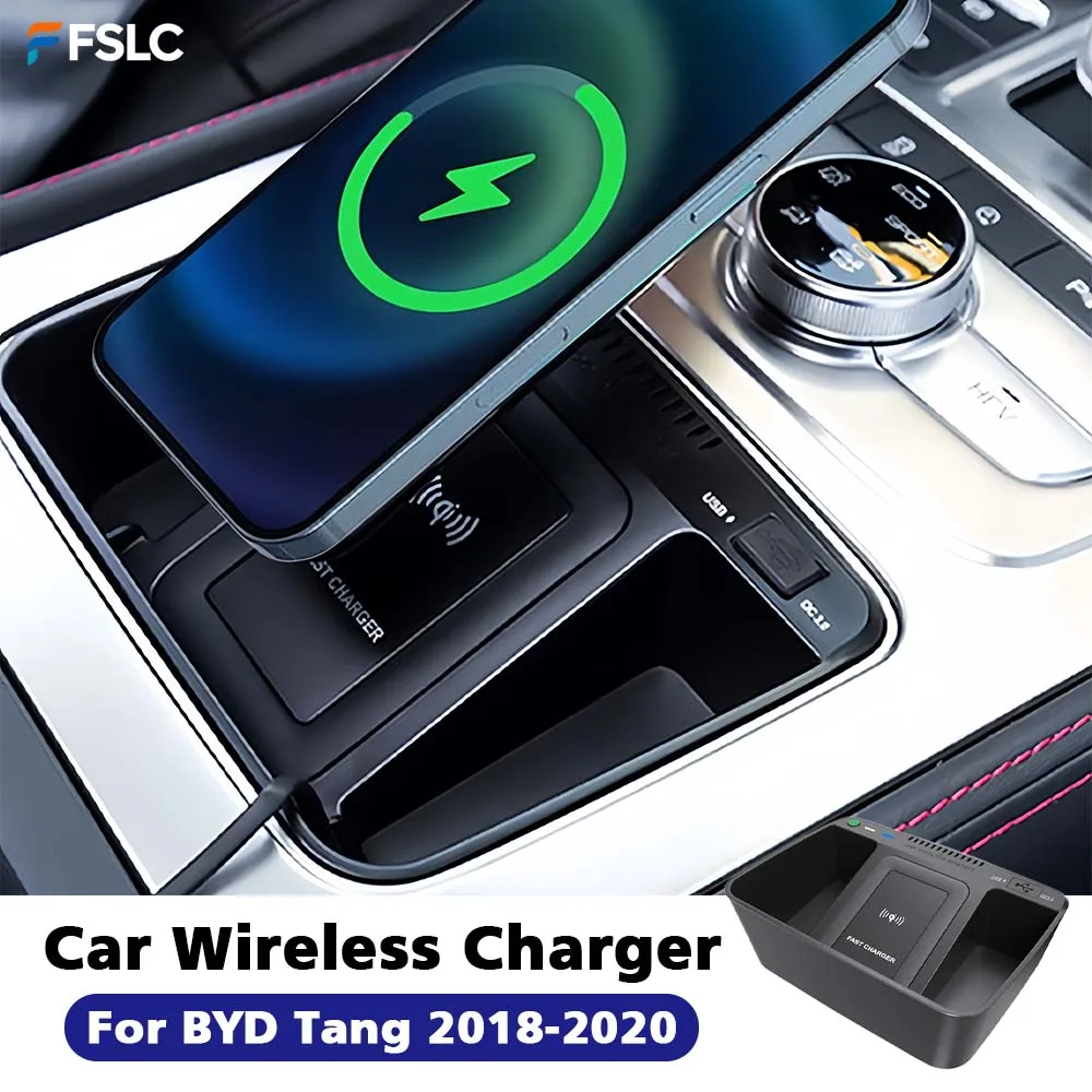 ⭐Genuine⭐ Car Wireless Auto Parts Black Charger For BYD Tang 2018-2020 Mobile Phone Holder Plate Interior Accessories