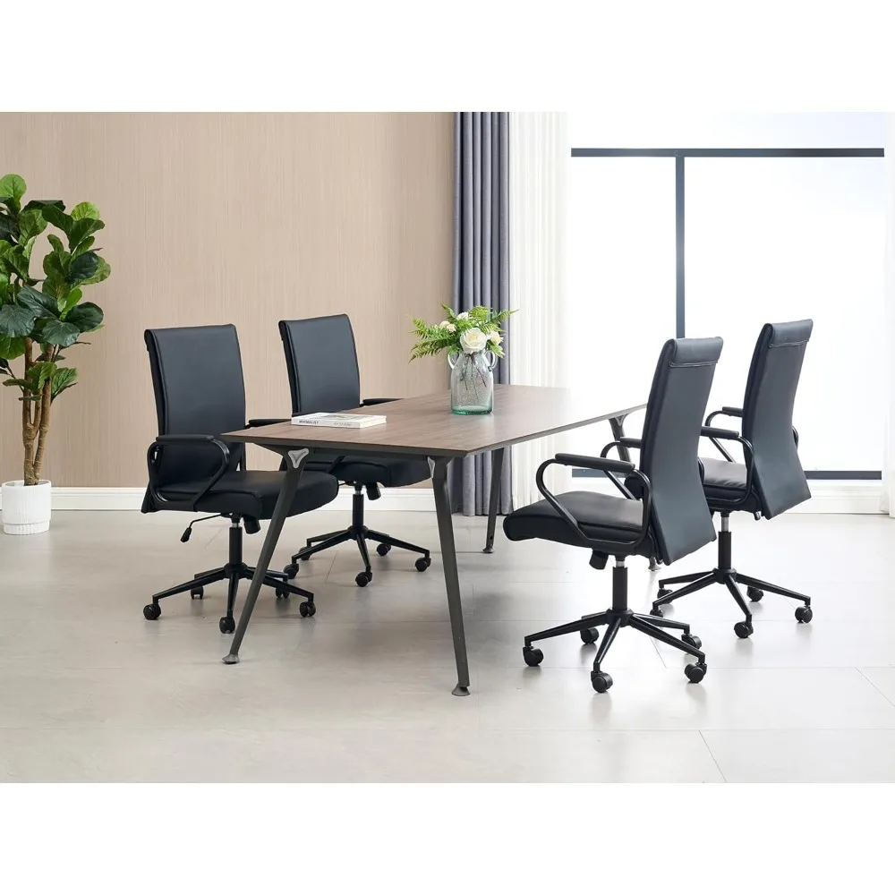 Office Desk Chair, Ergonomic Leather Modern Conference Room Chairs, Executive Height Adjustable Swivel Rolling Chair for