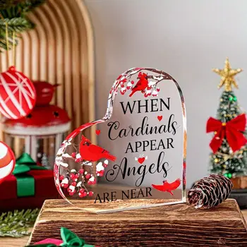 紅雀紀念禮物-水晶亞克力心型擺飾。聖誕節中心裝飾品,表達對逝者的慰問。 10 最佳銷售 水晶裝飾 - №5