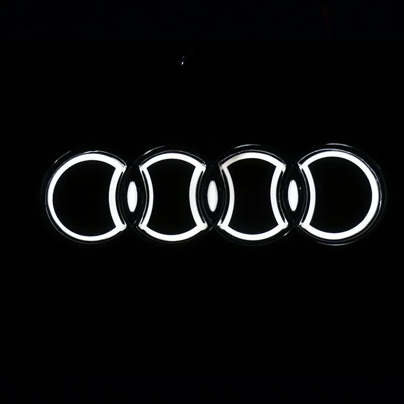 5D refitted LED light flat trunk logo is suitable for Audi A3A4A5AAA7A8S3 S4 S5 S6 S7 Q3 Q7TT decorative accessories.