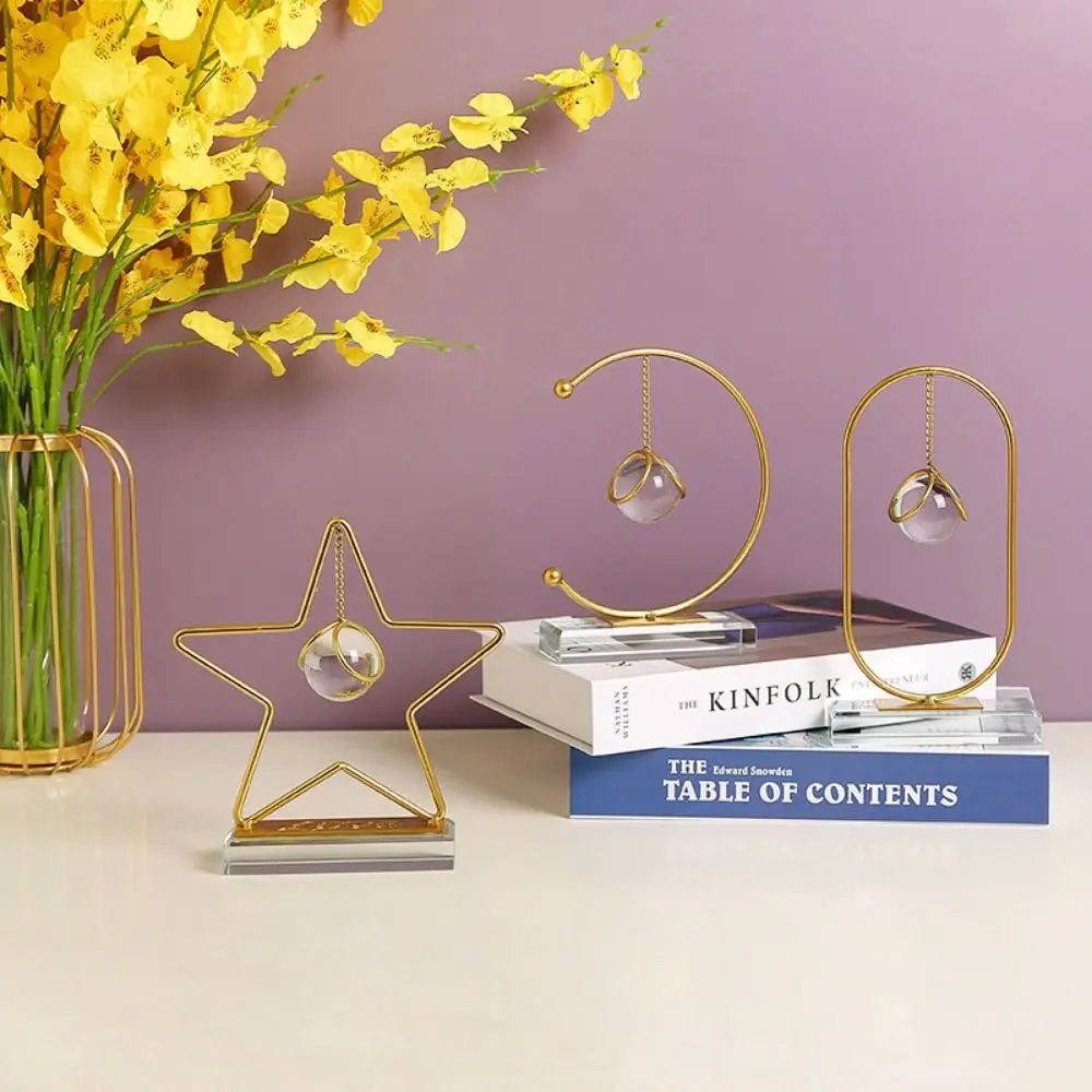 

Simple With Bracket Crystal Ball Ornaments Geometric Abstract Crystal Ball Sculpture Desktop Decor Stand Living Room