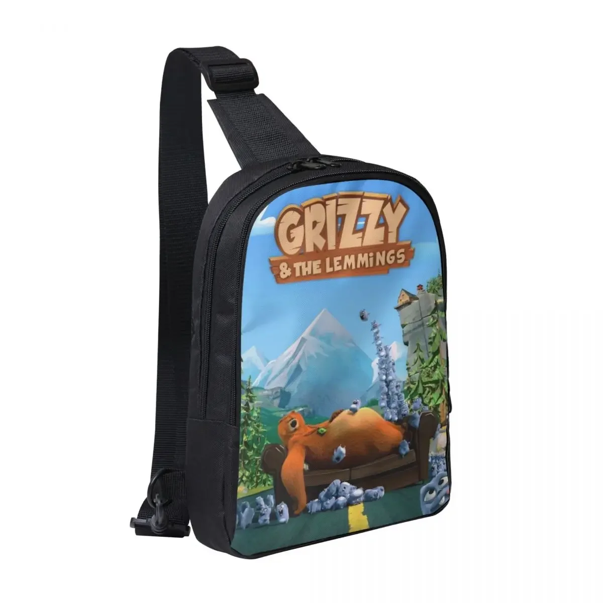 Grizzy N Lemmings Crossbody Sling Rugzak Schouder Sling Borsttas Verstelbare Reizen Wandelen Dagrugzak Outdoor voor Dames en Heren