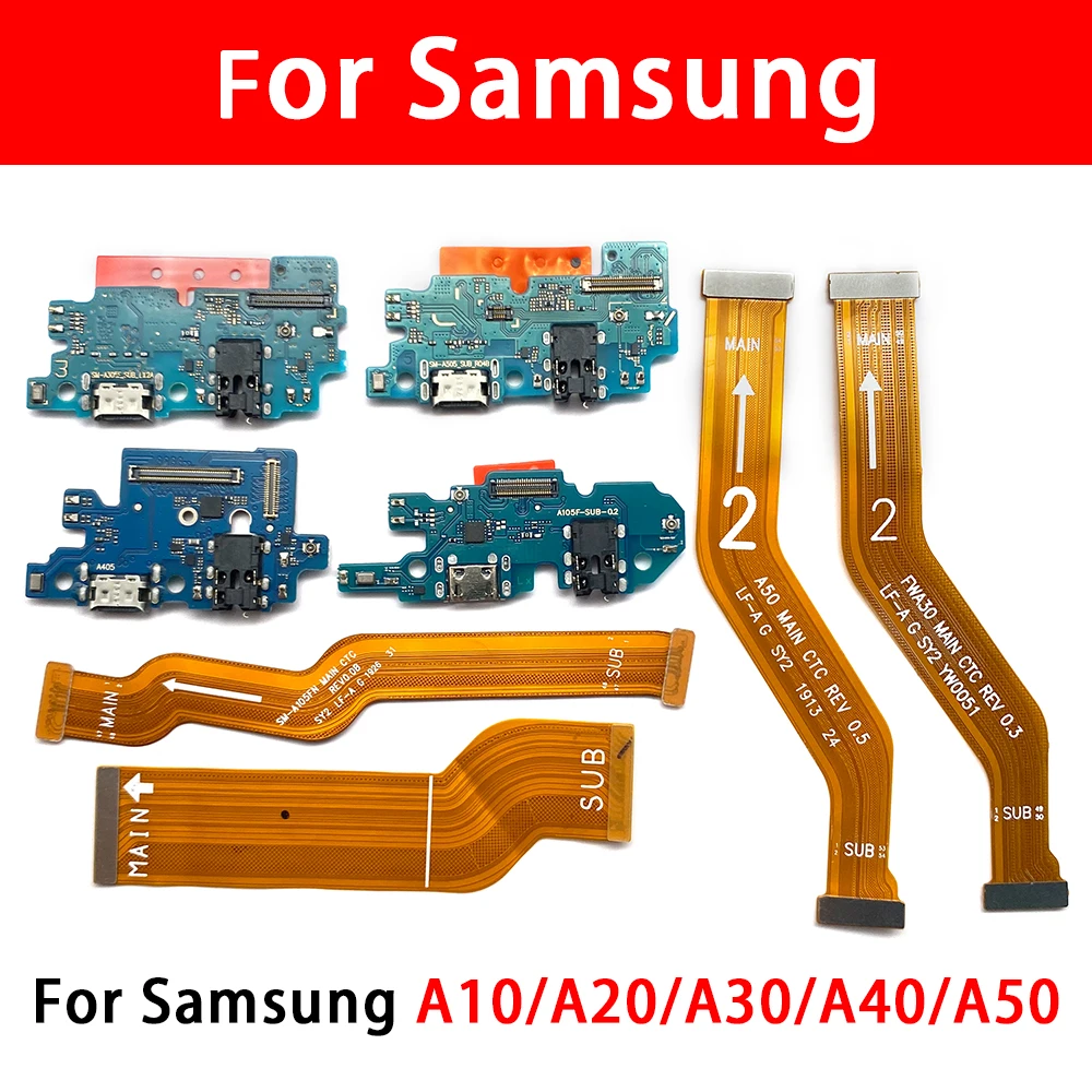 For Samsung A10 A20 A30 A40 A50 Motherboard Main Board Connect Micro USB Charging Port Dock Board Flex Connector PCB