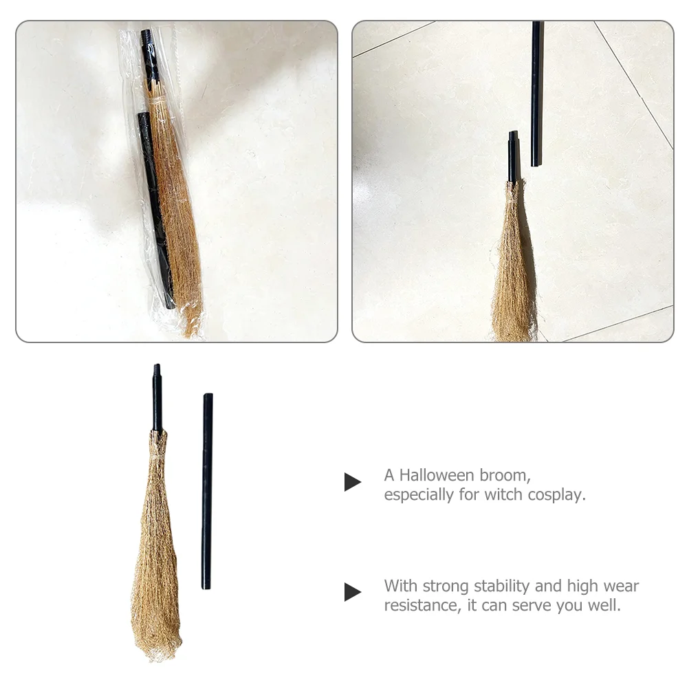 Masquerade Witch Broom Halloween Besom Toy Decorations Ornament Prop Party Cosplay for Kids Accessories Outdoor