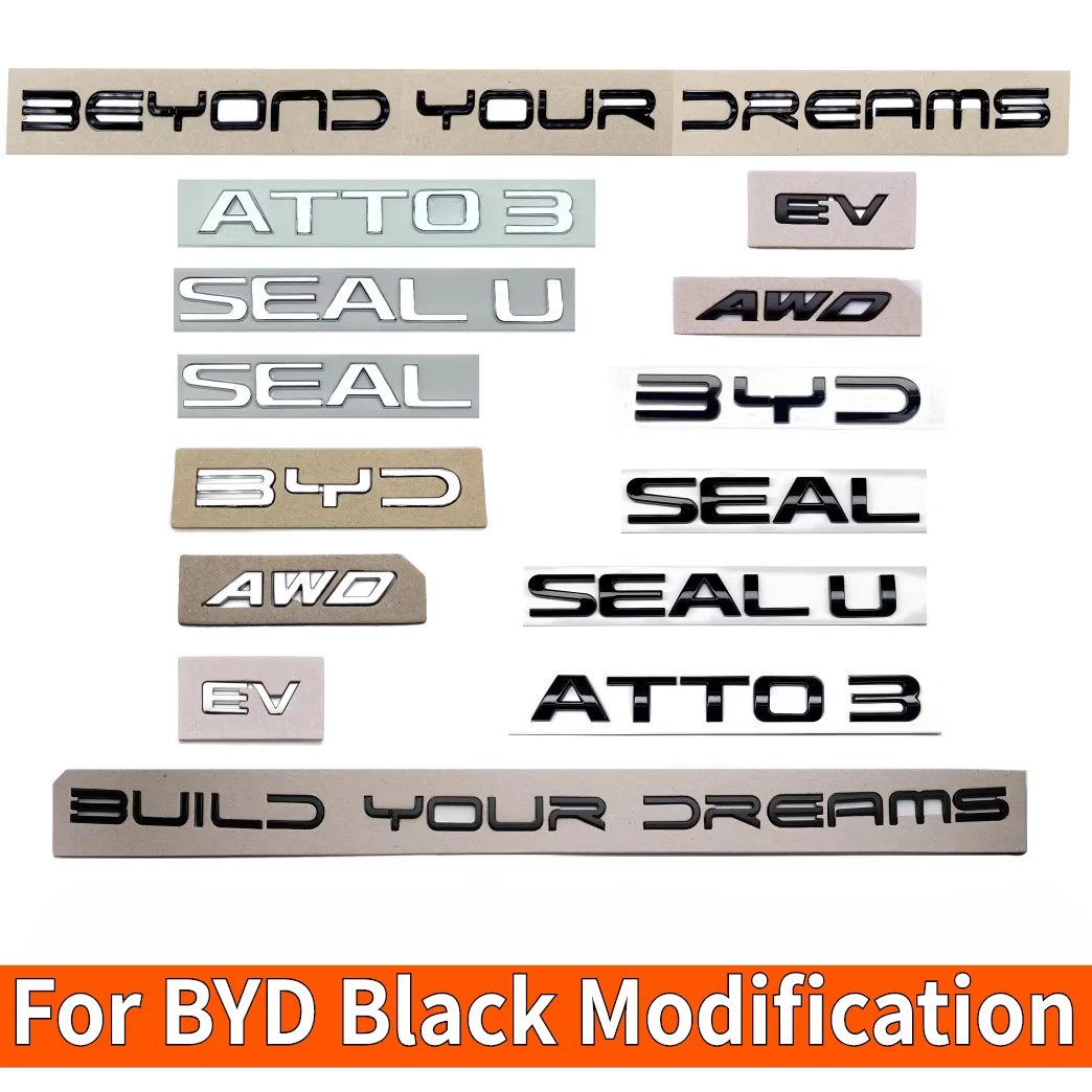 Voor BYD Seal U Sealion 6 5 Seal EV Zwarte voorbumperbadge en achterembleem decoratie sticker auto modificatie accessoires - afbeelding 2