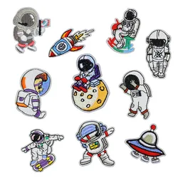 UFO Astronaut Space Emblem Clothing Accessories Badge Sticker Embroidered Embroidery Sticker Iron-on Patches